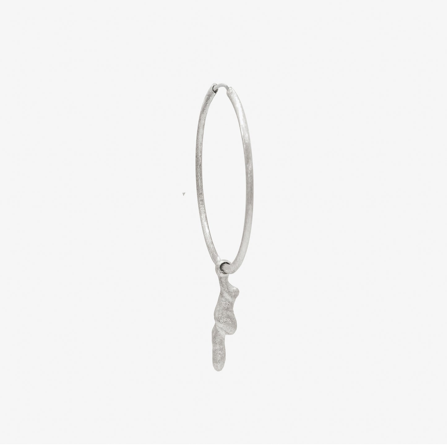 big silver hoop & silver molten charm
