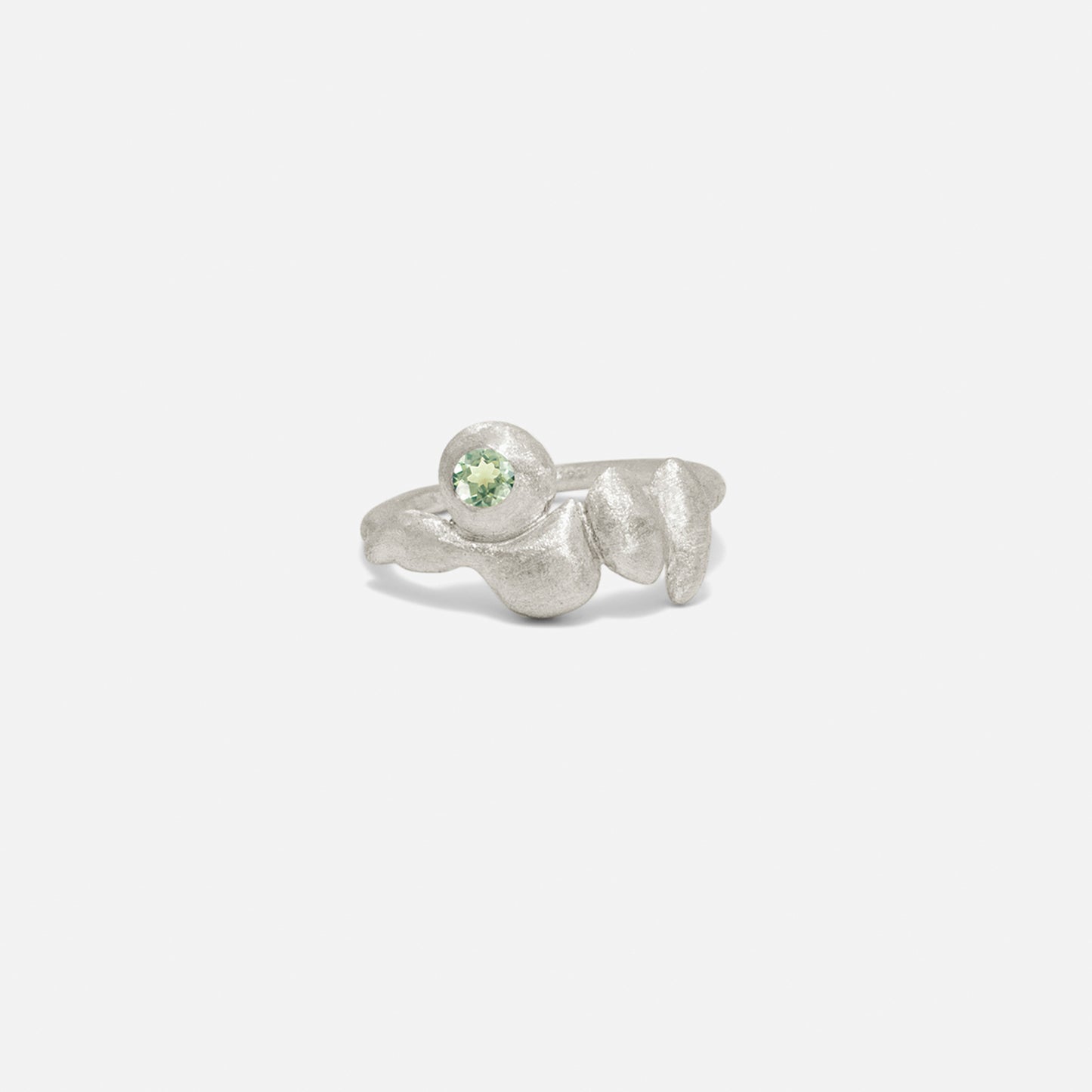 single gem bobble ring silver&tourmaline