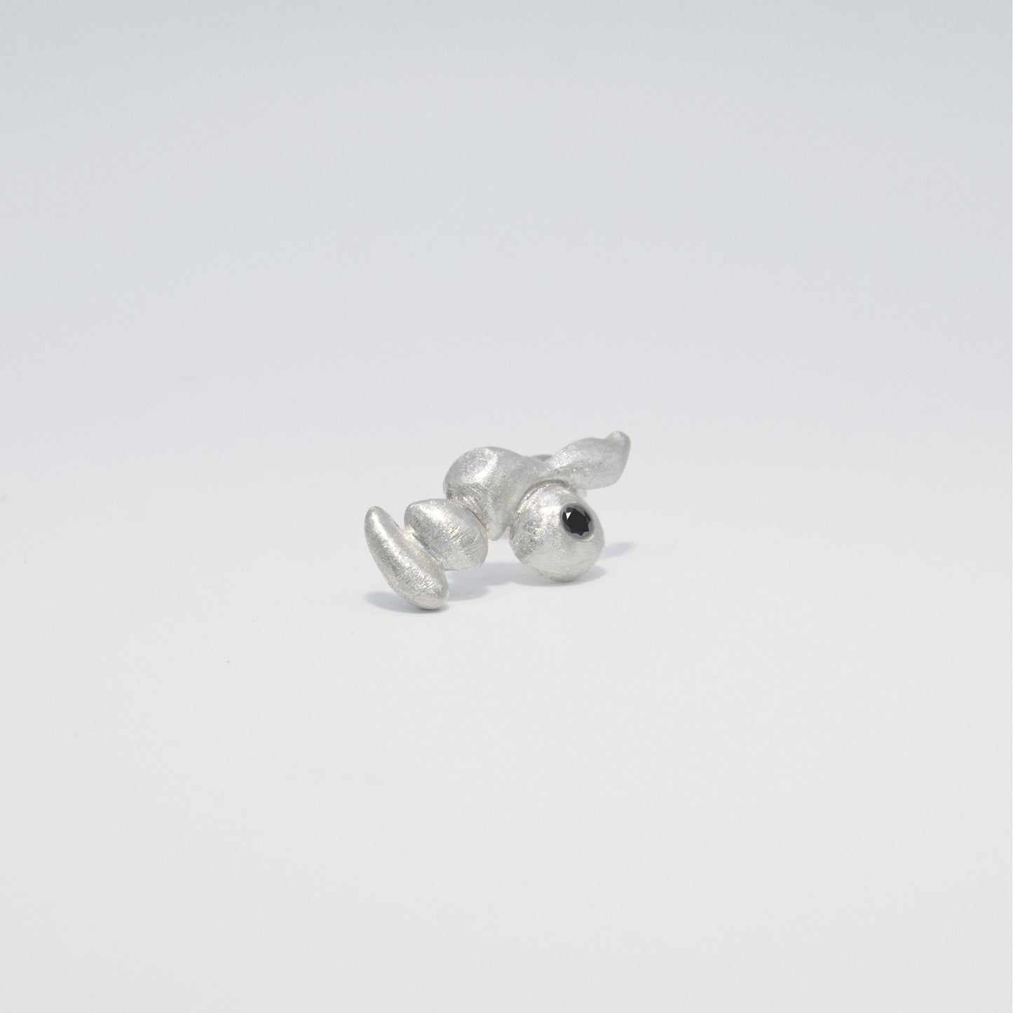 bobbles gem stud silver & black diamond