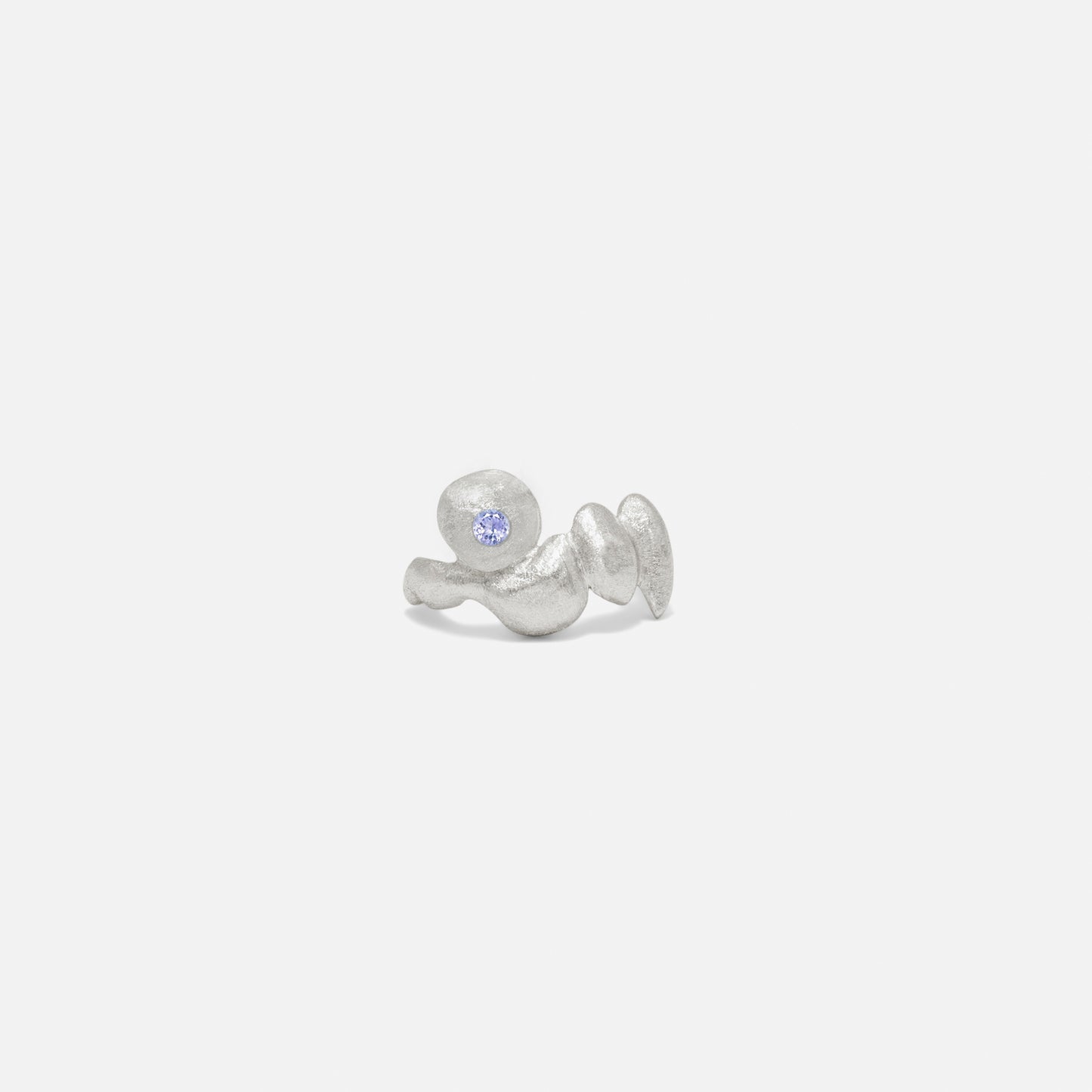 bobbles ear cuff silver & tanzanite