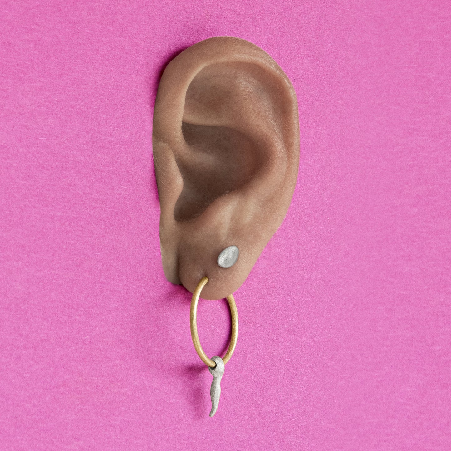 drop stud silver
