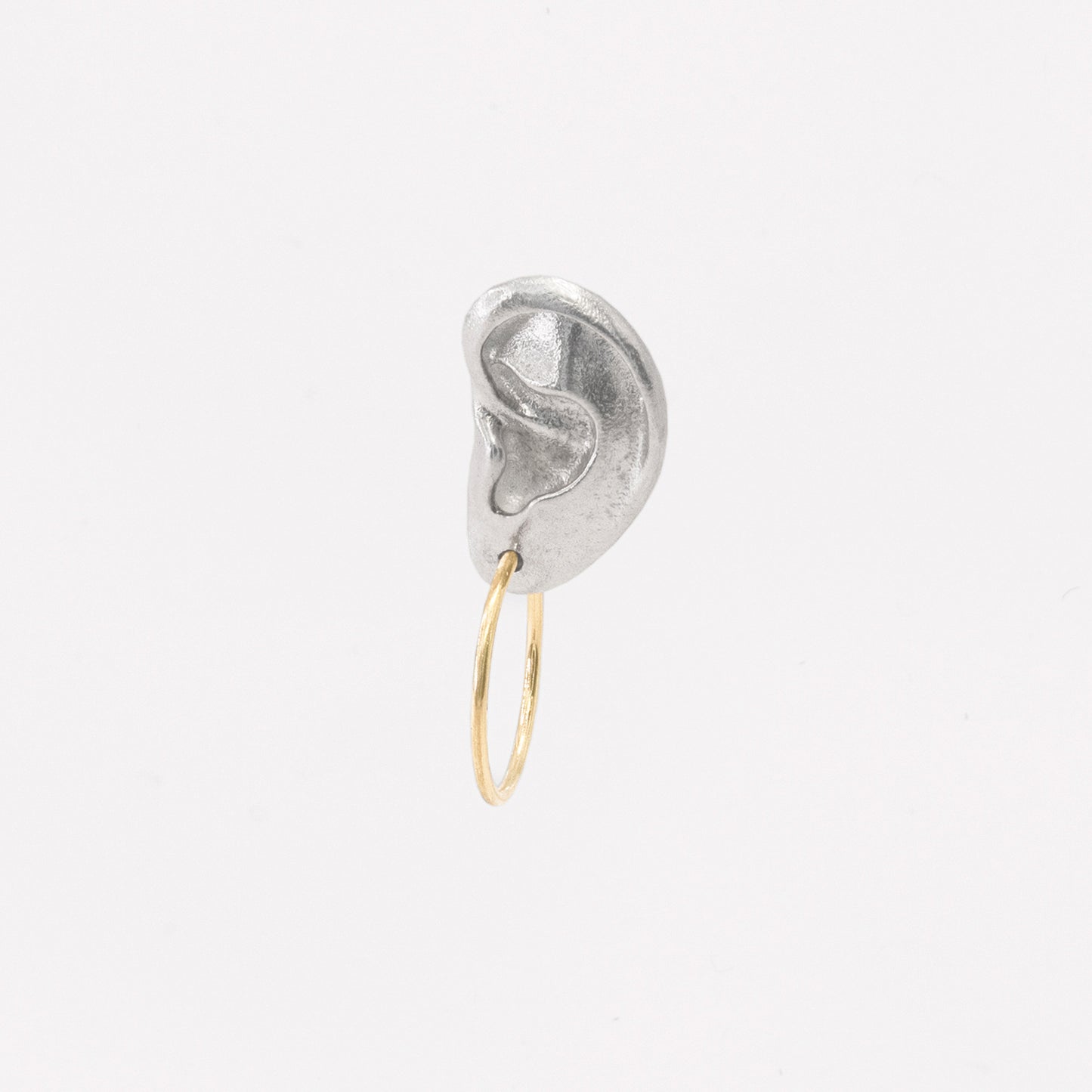ear stud with gold hoop