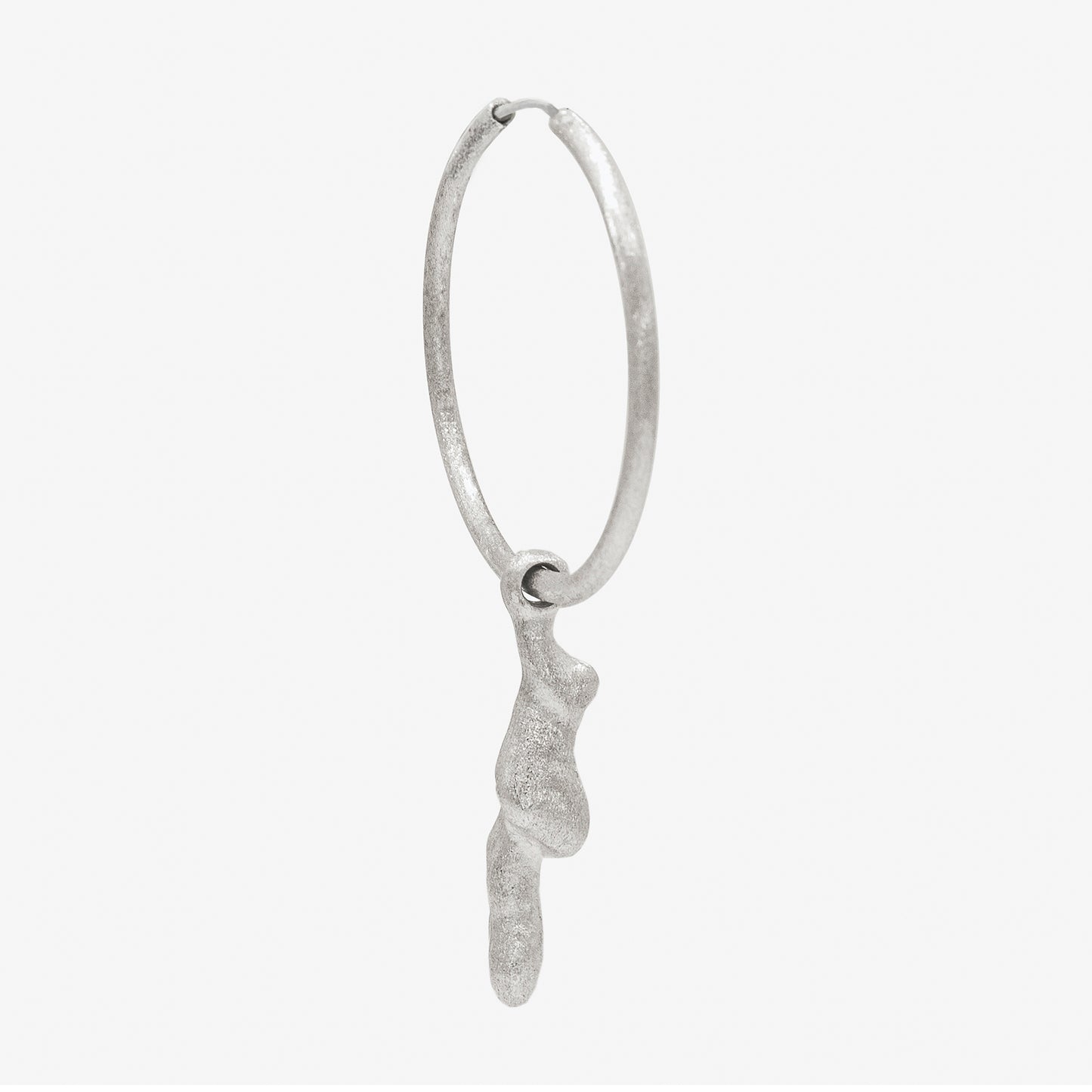 medium silver hoop & medium silver molten charm