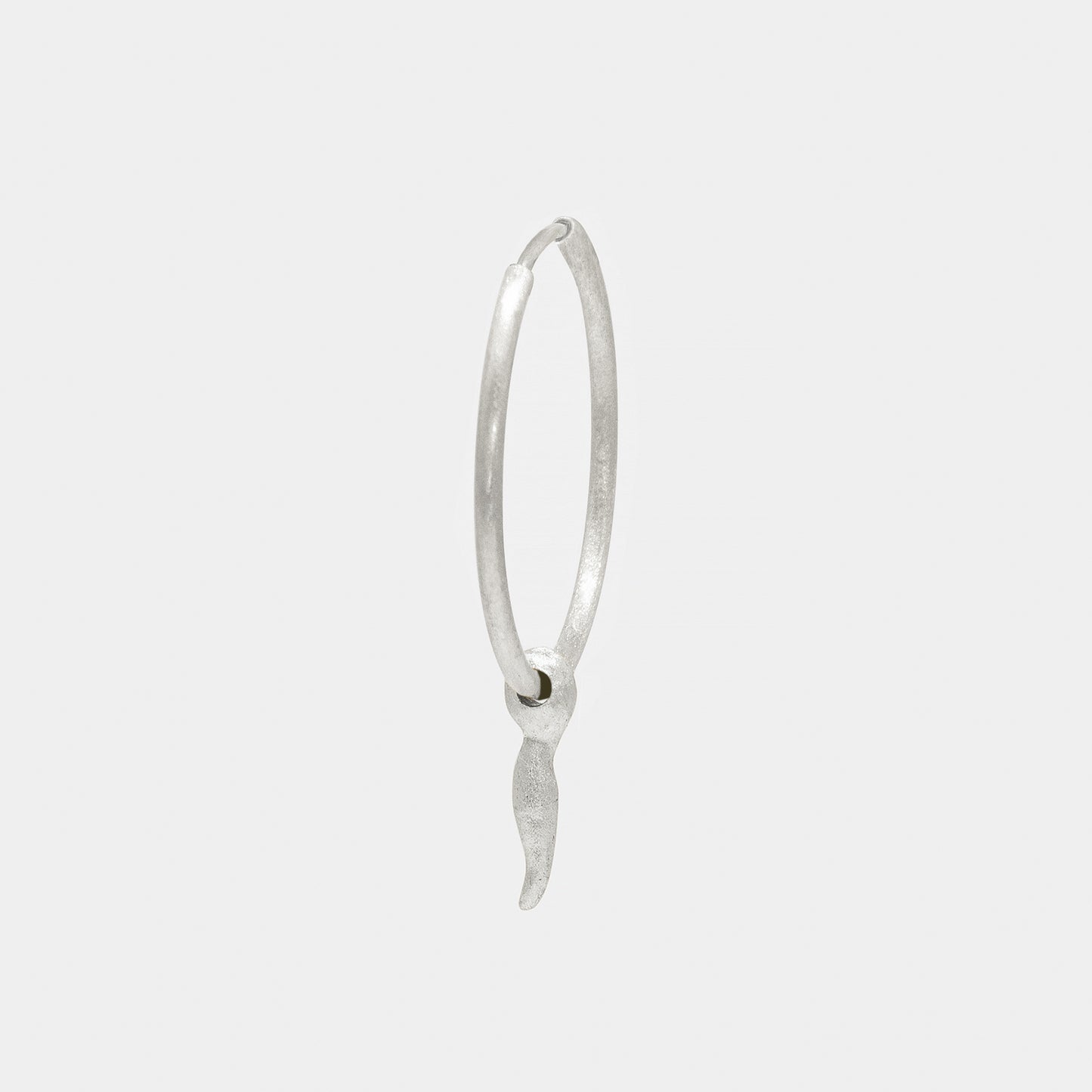 medium silver hoop & silver sperm charm