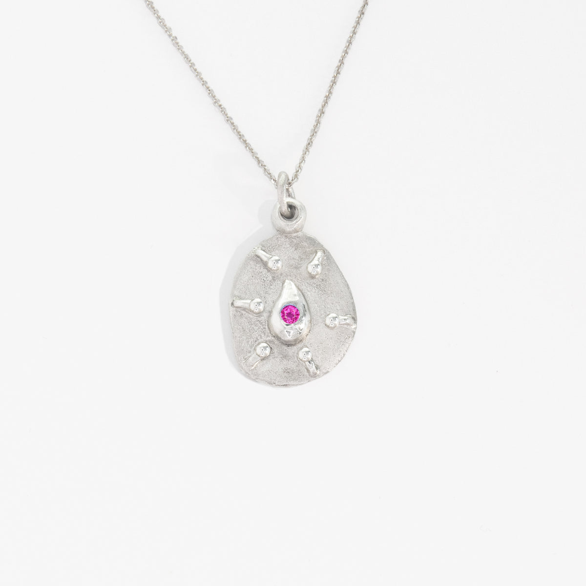 holy teardrop pendant electric pink