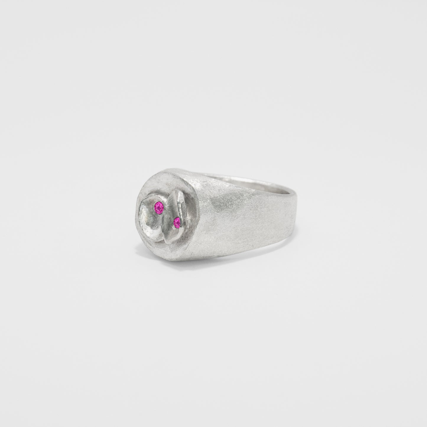 twin volcano signet pink sapphire