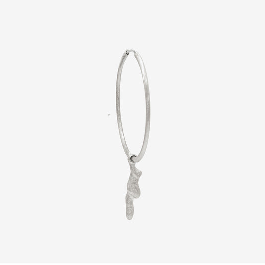 big silver hoop & silver molten charm
