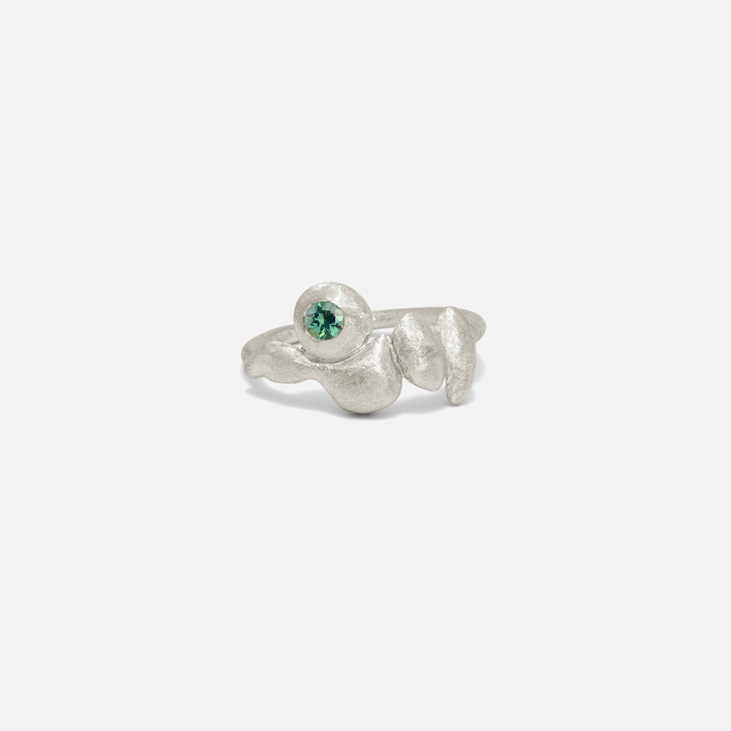 single gem bobble ring silver&tourmaline