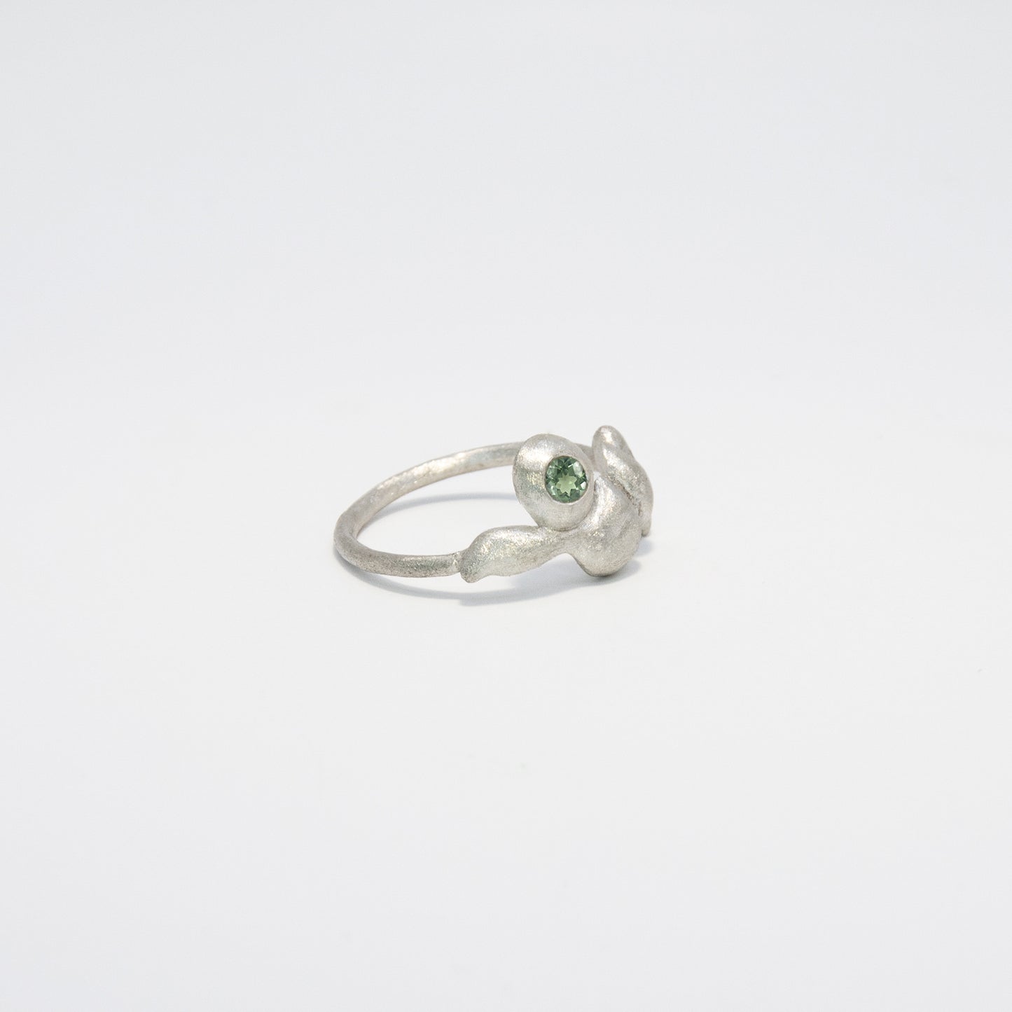 single gem bobble ring silver&tourmaline