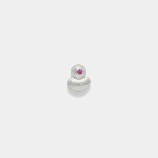 dot and pot stud silver pink&sapphire