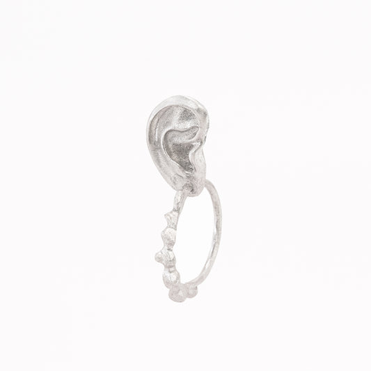 ear stud with molten hoop