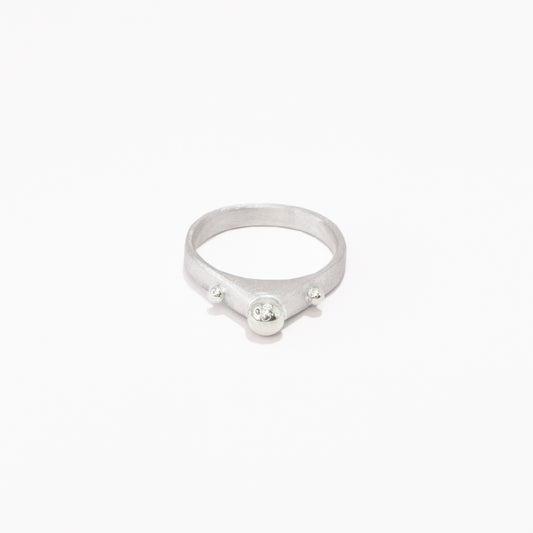 silver globes ring