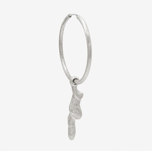 medium silver hoop & medium silver molten charm