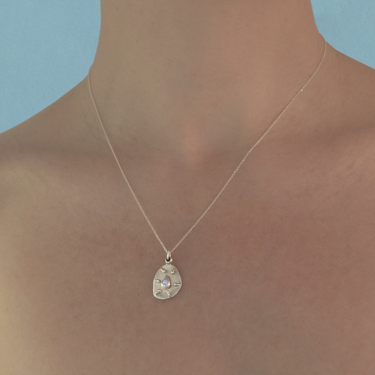 holy teardrop pendant lovely lilac