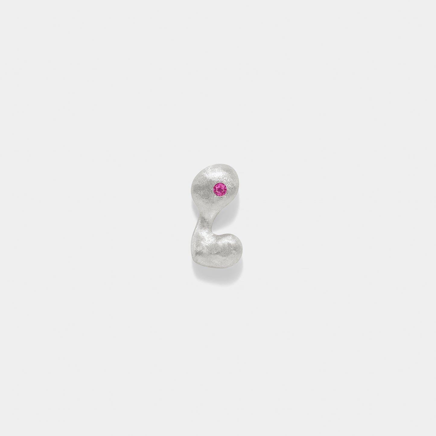 profile stud silver&pink sapphire