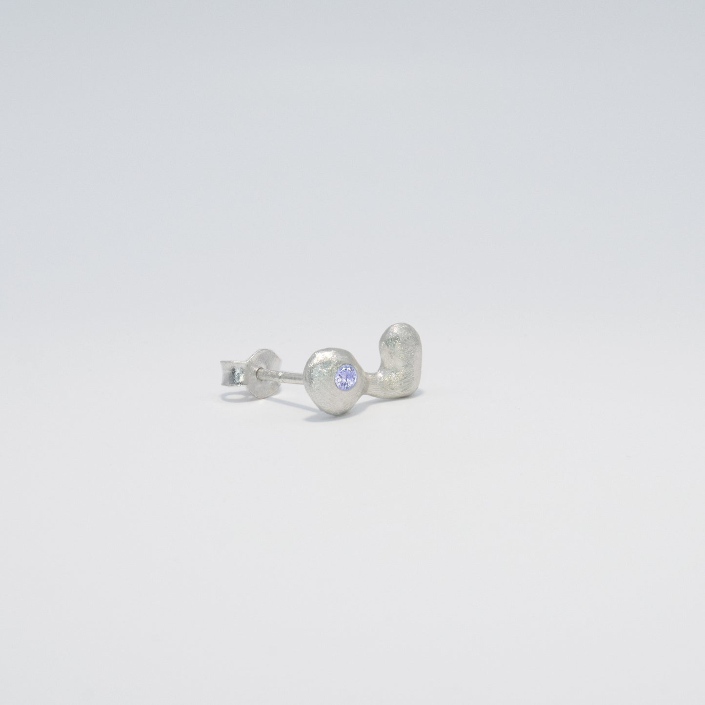 profile stud silver&tanzanite