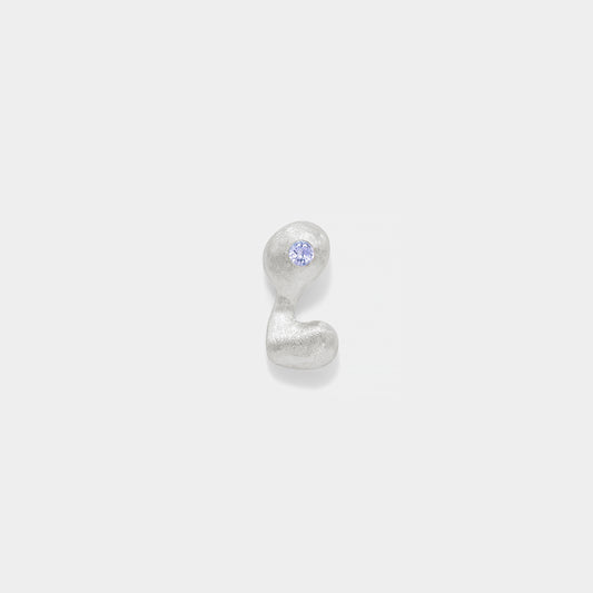 profile stud silver&tanzanite