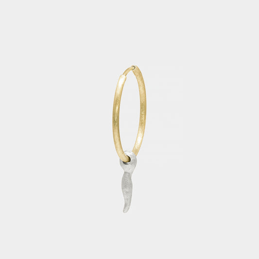 small hoop gold with sperm charm silver