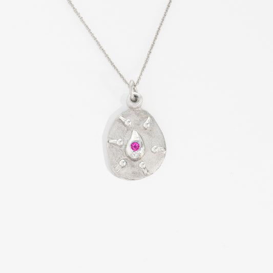 holy teardrop pendant electric pink