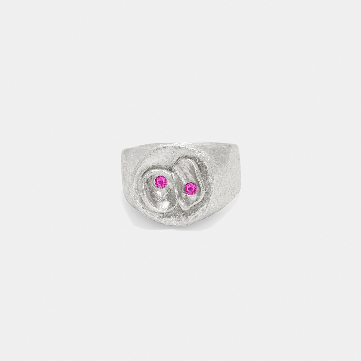 twin volcano signet pink sapphire